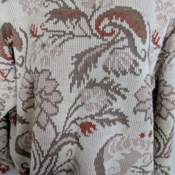 Vintage 1980s Carriage Court 100% Acrylic Granny Sweater Scalloped Collar USA - Picture 8 of 10